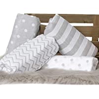 &quot-Rayas y Lunares&quot- - CuddleBug Muselinas Pack de 4 | Mantas de Muselina de Algodón | Paños de Muselina para Bebés Calidad…